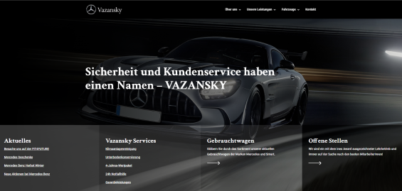 Screenshot Webseite Mercedes Vazansky